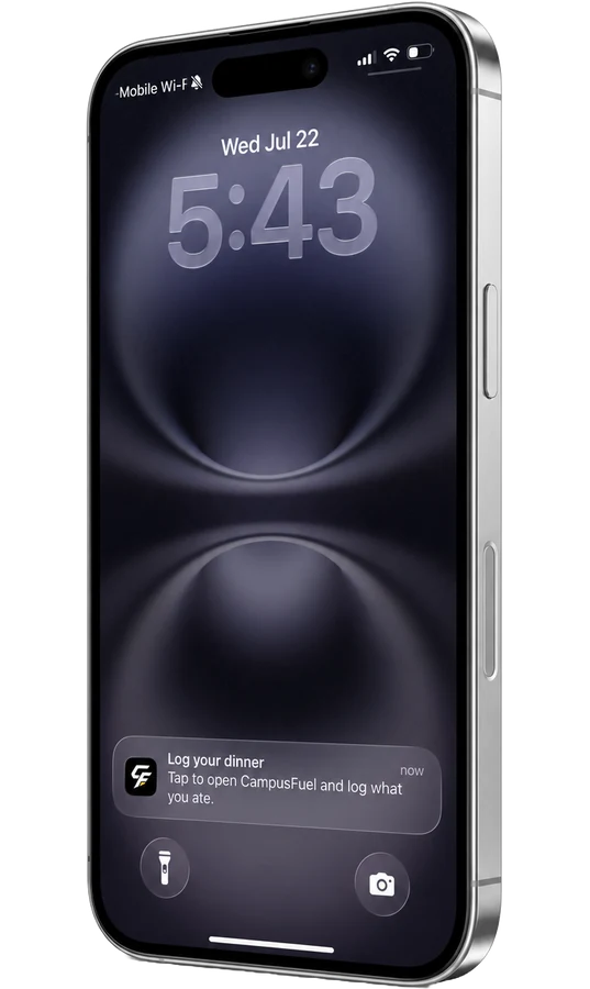 A lock screen notification reminding you to log dinner